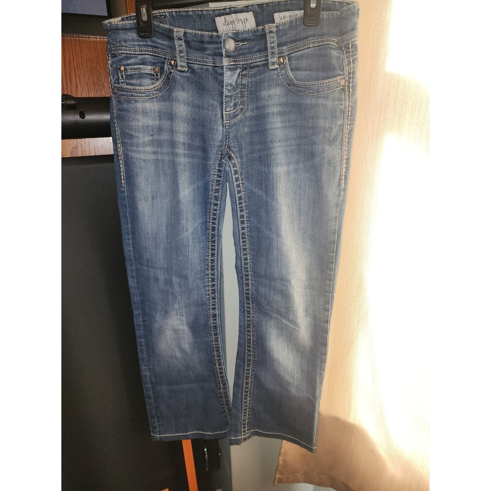 Womens Day Trip Leo Bootcut Jeans 29x30(XXL), Western Biker Style, Distressed